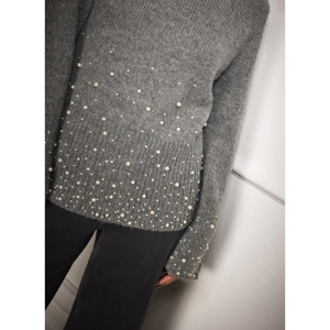 Mint Velvet Grey Pearl Embellished Jumper